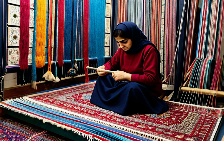 이란 직조 기술과 카펫 제작 - **

"A traditional Iranian family sits in their living room, adorned with an intricately patterned P...