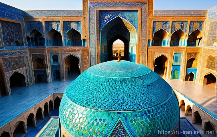 이란 역사적 건축물 - **Prompt: "A breathtaking panoramic view of Naqsh-e Jahan Square in Isfahan, Iran, at sunrise. The g...